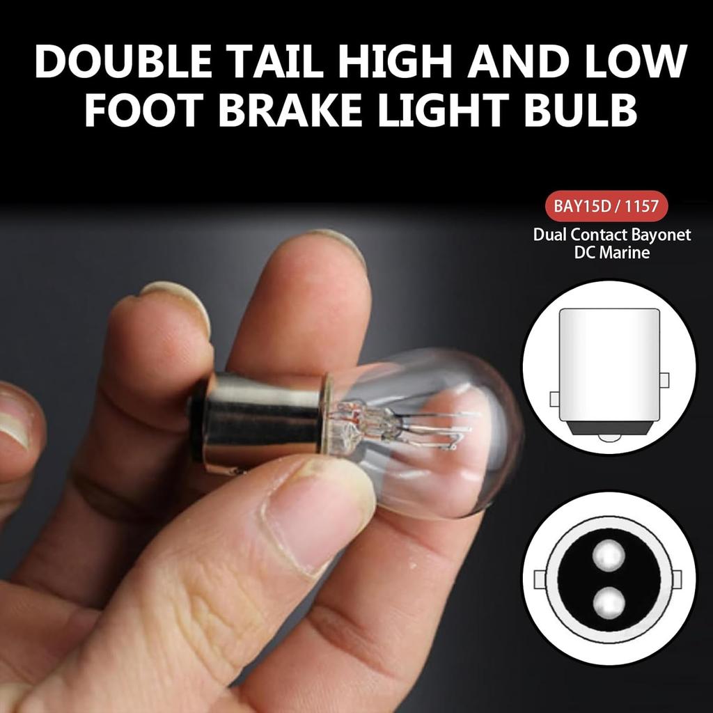 10PCS 1157 Light Bulb, Double Tail High And Low Brake Light Bulb, P21/5W S25 2057 2357 7528 BAY15D Bulbs, Universal Halogen Turn Signal Parking