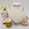 Simple Elegant Gold Color Women Jewelry Sets Necklace Earrings Bracelet Rings Sets Fashion Set Dubai Wedding Banquet Party Gifts
