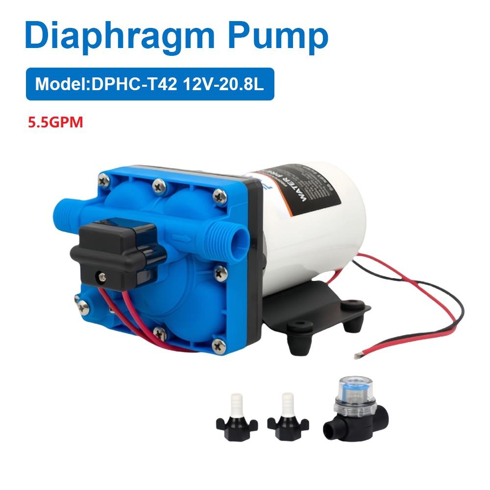 

4.0 GPM/5.5 GPM DC 12V/24V Diaphragm Water Pump Sprayer Self-Priming Pressure Pump for Car Washing and Irrigation 12V-20.8L