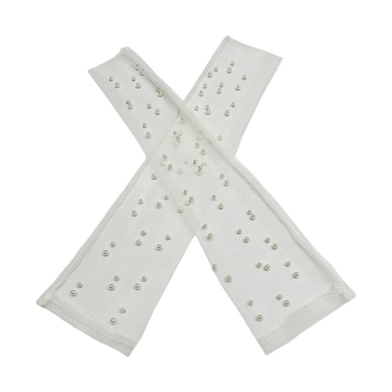 

Шелковые тюлевые перчатки длинные съемные митенки тонкие перчатки без пальцев белые свадебные митенки для женской вечерней одежды 1 белый