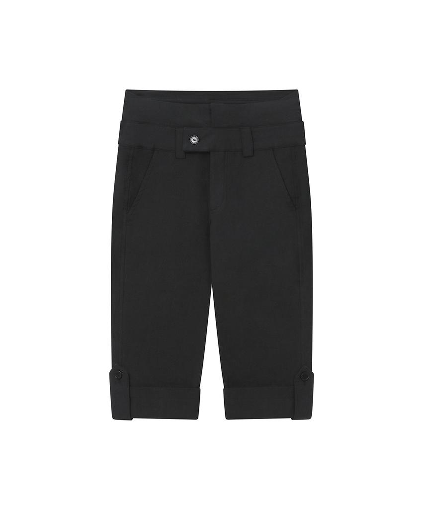 MISEKI SEOUL Rolled Button Capri Pants Black