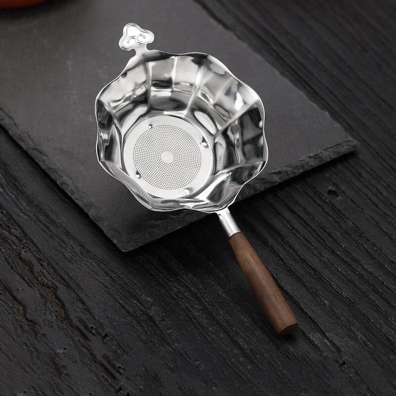 Восьмиугольный серебряный чайный фильтр и ситечко