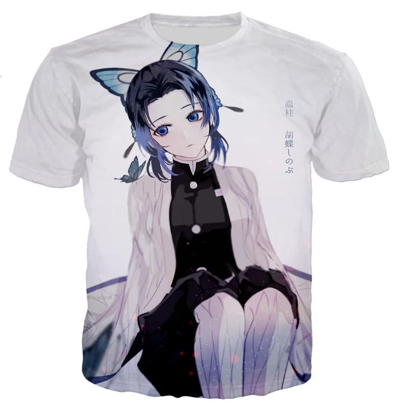 Toyo Cosplay Demon Slayer Kochou Shinobu T-shirt Pánské Dámské 3D Tisknutá Trička Casual Harajuku Style T-shirt Streetwear Topy