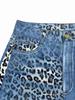Unisex Retro Gradient Leopardenmuster Weitbeinjeans - Lässig Gerade Passform