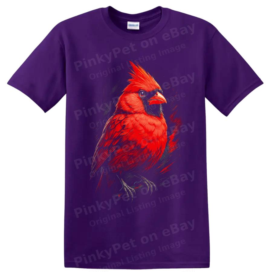 Cardinal Bird T Shirt Vibrant Red Wildlife Art Graphic Nature Lover Tee Gift