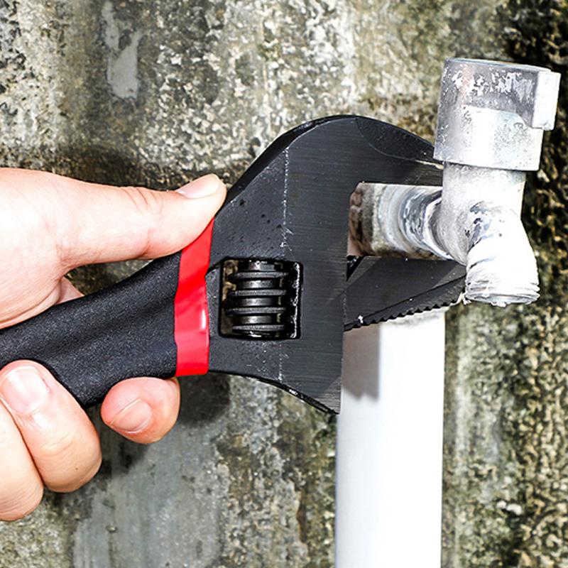 1 Pcs 6/8" Short Handle Adjustable Wrench Oversized Open Bathroom Wrench Mini Small Board Large-Diameter Adjustable Short Handle
