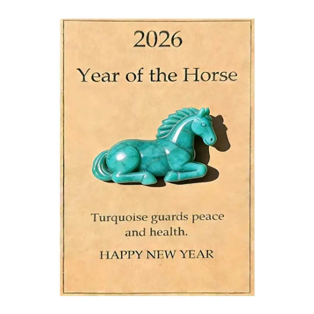 Hot With Card Lucky Crystal Horse Hand-Carved Mini Figurine Horse Size Decorative Gift Statue Crystal Mini Decor C7S5