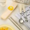 Cute Cartoon High-Value 410 Stainless Steel Cutlery Set: 3-Piece Set with Chopsticks, Fork, and Spoon