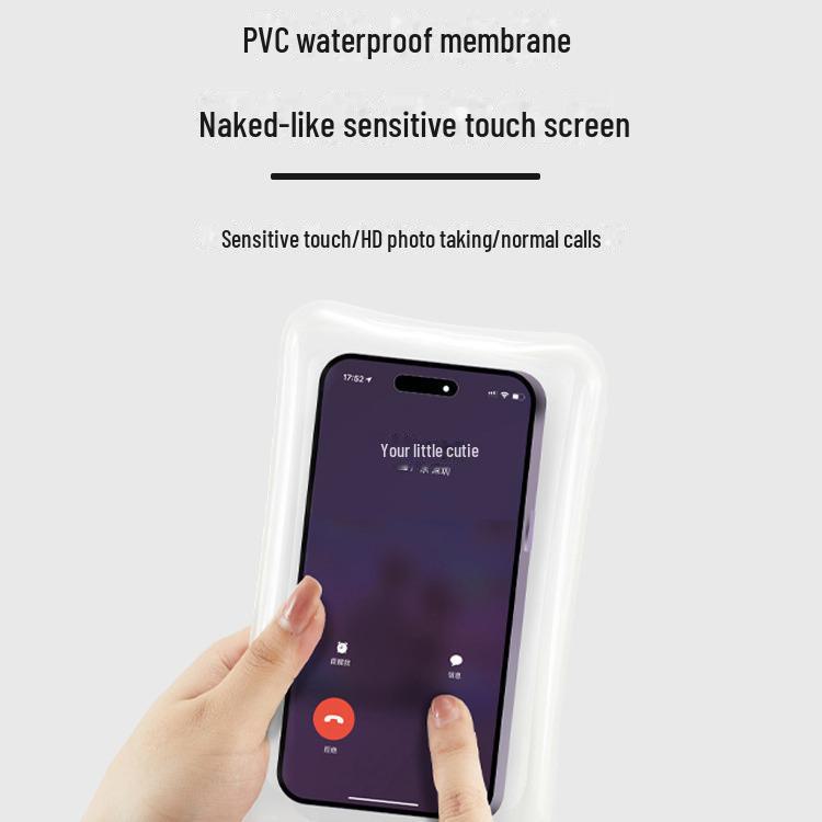 Transparent Waterproof Trifold Phone Case for Swimming & Diving - Touchscreen Friendly
