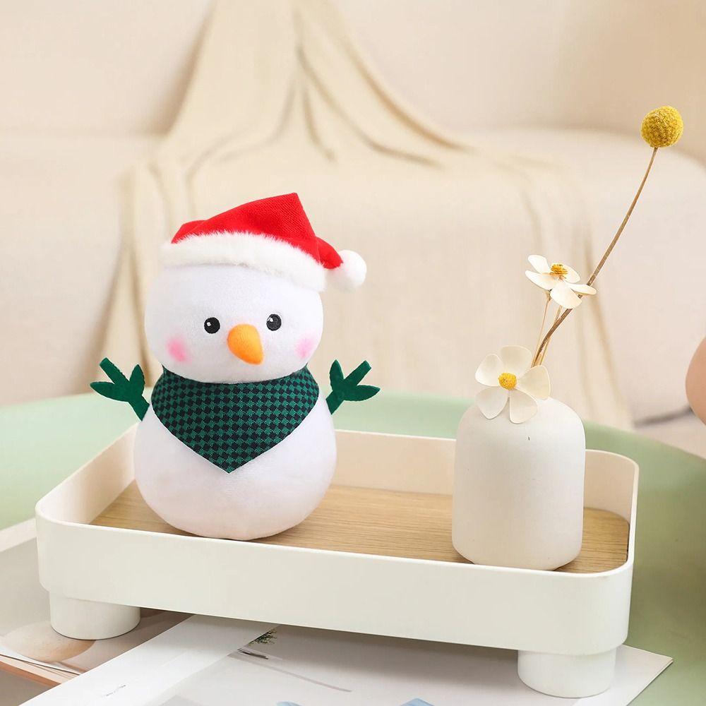 Fluffy Snowman Plush Toy Cartoon Xmas Ornament Creative Christmas Snowman Pendant  Christmas Gift