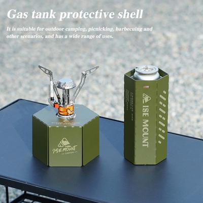 Outdoor Gas Tank Protective Case Heavy Duty Metal Lightweight Camping Picnic BBQ Cooking Fuel Cylinder Gas Tank Canister Protector Shell