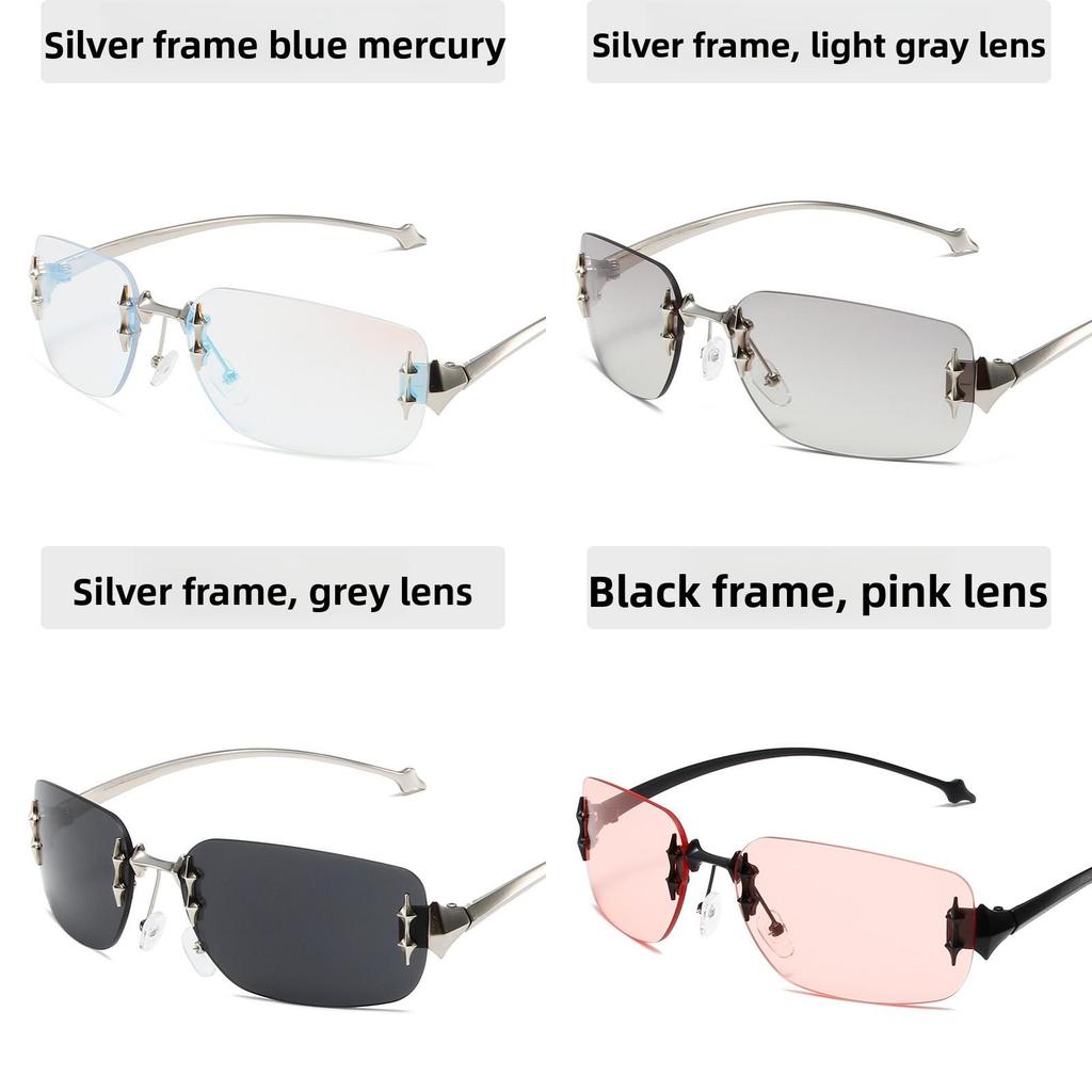 Unisex Frameless Sunglasses With Uv400 Protection For Party And Travel