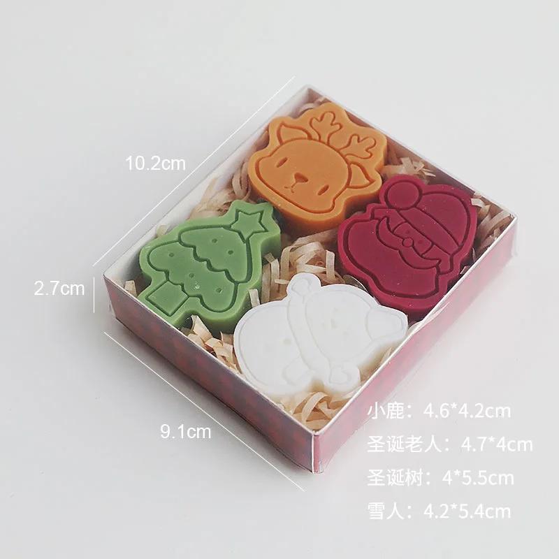 4PCS/Box Christmas Scented Candles Festival Gift Box Creative Aromatherapy Candle Home Decoration Ornament Wholesale