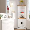 US Corner Cabinet Tall Corner Bathroom Storage Cabinet With 2 Doors And 3 Shelves Modern Pantry Cabinet Space Saver For Kitchen