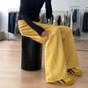 High Street Yellow Wide-Leg Jeans for Women - Trendy, Loose Straight Fit