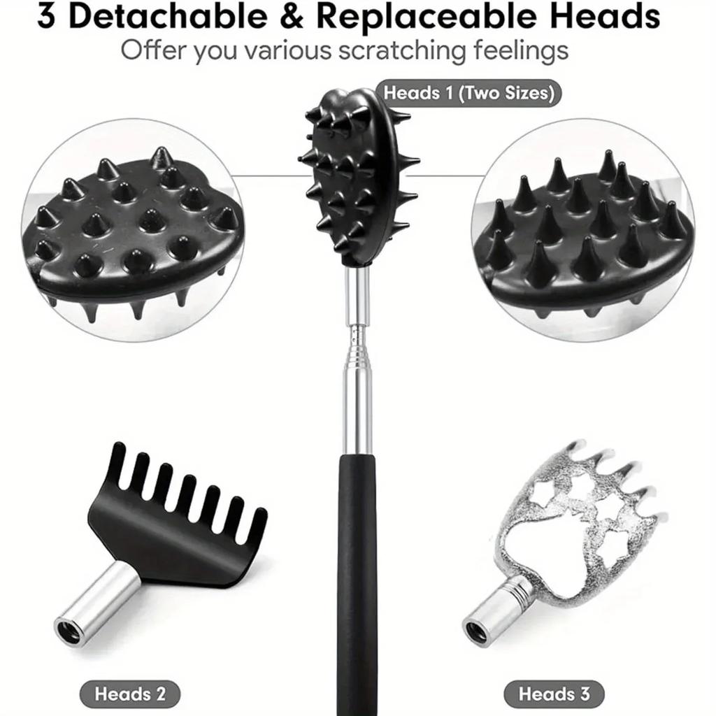 3Pcs/Set Back Scratcher Telescopic Scratching Back Scratcher Massager Kit Scraper Extendable Telescoping Itch Massage Relaxation