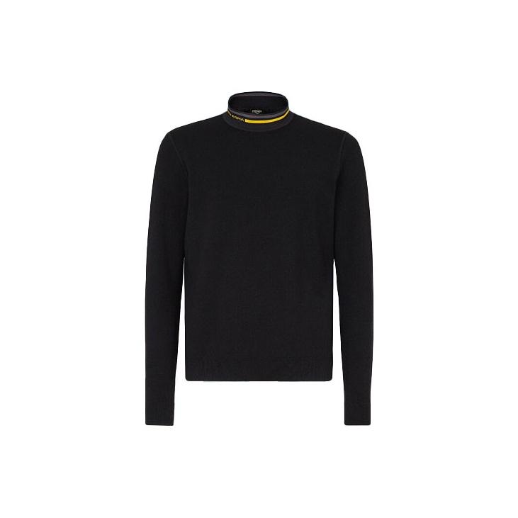 FENDI Sweaters Men`s Black Turtleneck Moderate