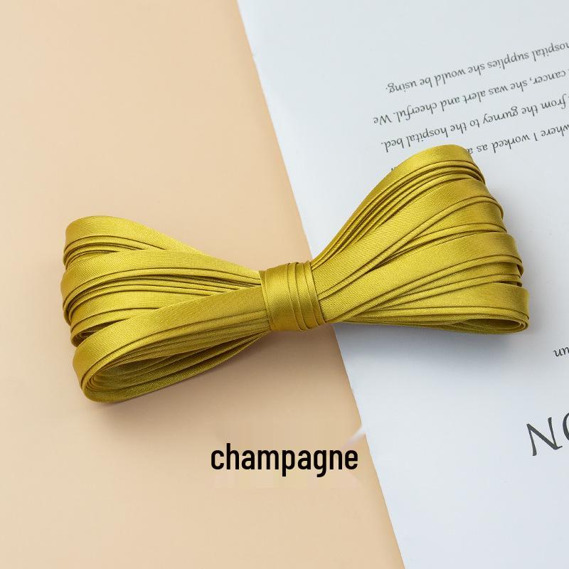 Hengmeihe Cheongsam 1cm Piping Trim: Four-Fold Non-Iron Imitation Silk Hemming Ribbon