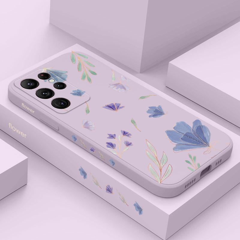 Fresh Flowers Phone Case For Samsung Galaxy S25 S24 S23 S22 S21 S20 Ultra Plus FE S10 Note 20 ultra 10 Plus Cover