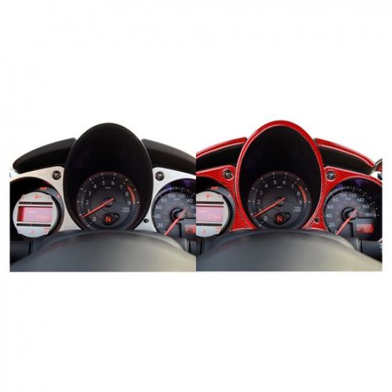 Bright Red Carbon Fiber Car Driver trument Sticker For Nissan 370Z 2009-