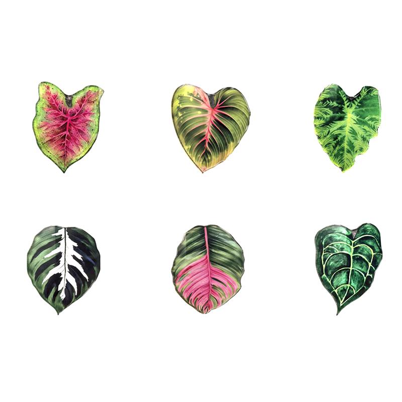 Dekorativní magnety na lednici, sada 6 kusů, design listů simulovaných rostlin, pro domácí dekoraci a připomínky