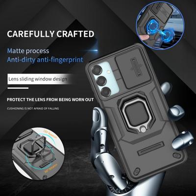 Schiebeobjektiv-Schutzhülle für Samsung Galaxy A15 A35 A55 5G, magnetischer Halter, Ringabdeckung, Galaxy M15 F15 A 15 35 55 Armor Funda