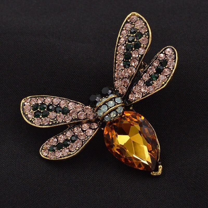 Rhinestone Vintage Bee Brooch Large Insect Pin Brooch For Women Fall/Winter Gifts