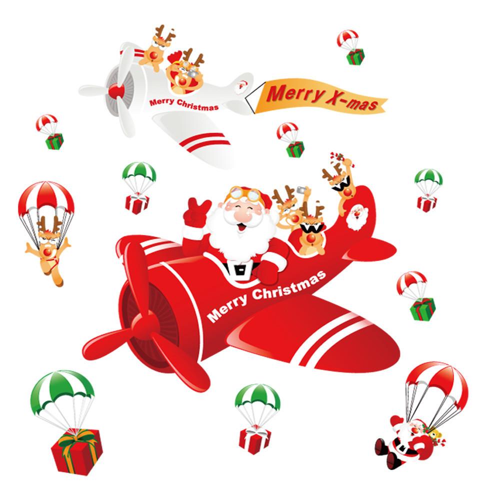 New Pvc Christmas Static Cling Window Decor Featuring Festive Santa Claus Design