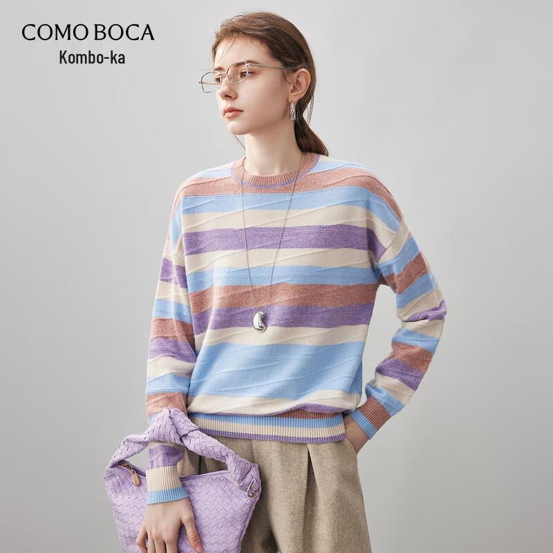 

Kemengboka Women s 100% Cashmere Striped Sweater L