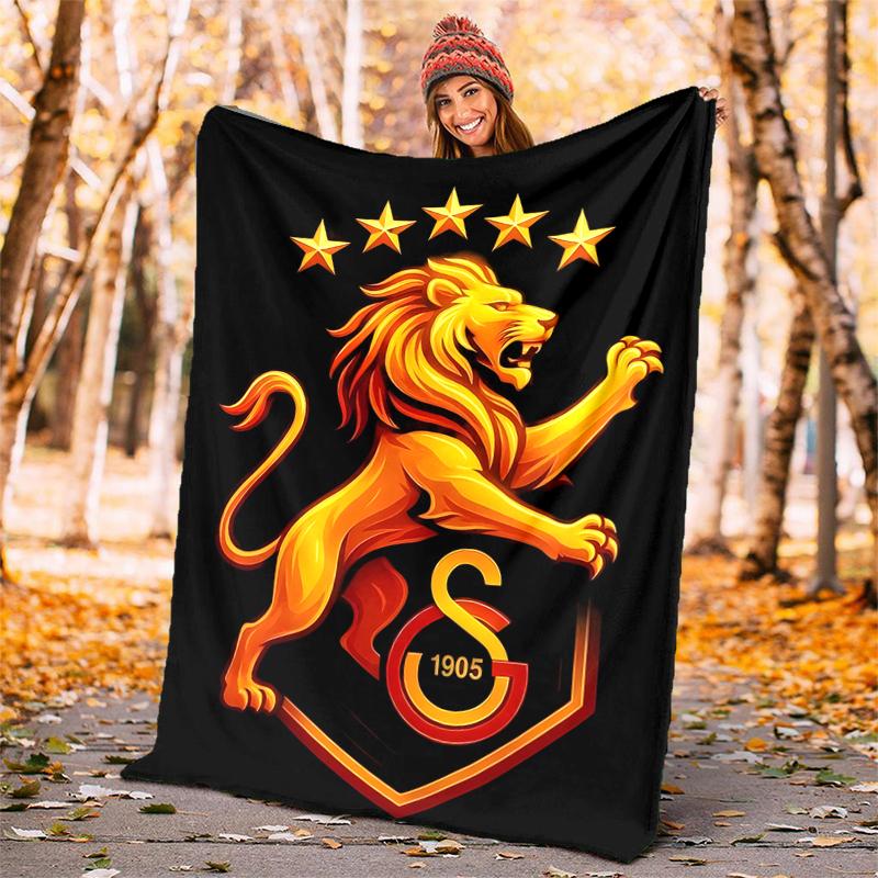 Galatasaray Flannel Blanket Soft All-Season Throw, Design for Camping, Car Travel, Hiking Sofa, Bed, Office Perfect Gift for Parties