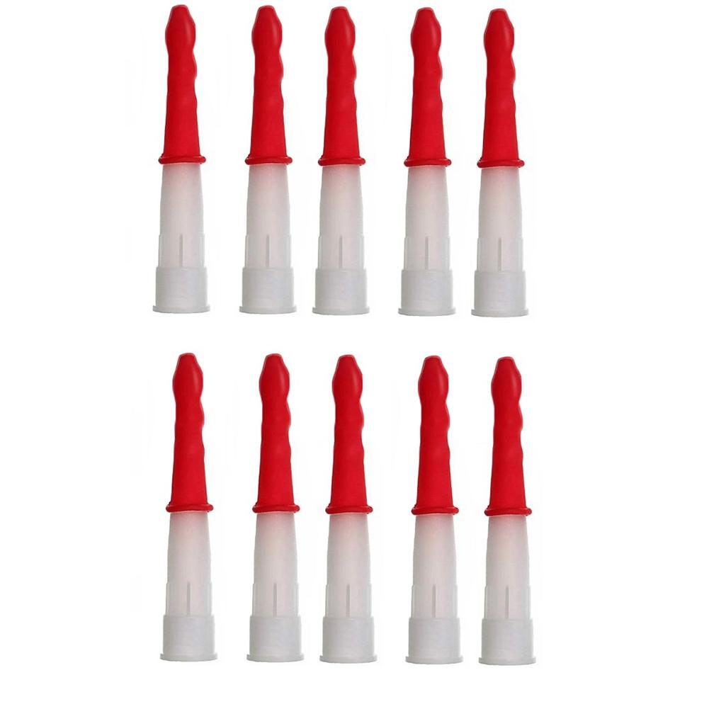 10 Sets Silicone Caulking Nozzles Tube Nozzle Cap Cartridge Nozzle With Red Nozzles Cap Sealing Cap Household Sealant Tool