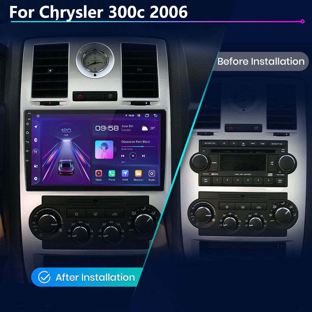 9-Inch Car Fascia Frame for Chrysler 300C 2005-2007- 2Din Dash Fitting Panel Kit Without Battery Frame Fascias