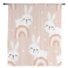 Durchsichtige Vorhänge mit Kaninchen-Cartoons und Regenbogen für Schlafzimmer, Voile-Vorhang, Wohnzimmer, Fenster, durchsichtige Vorhänge, Küche, Tüllvorhänge