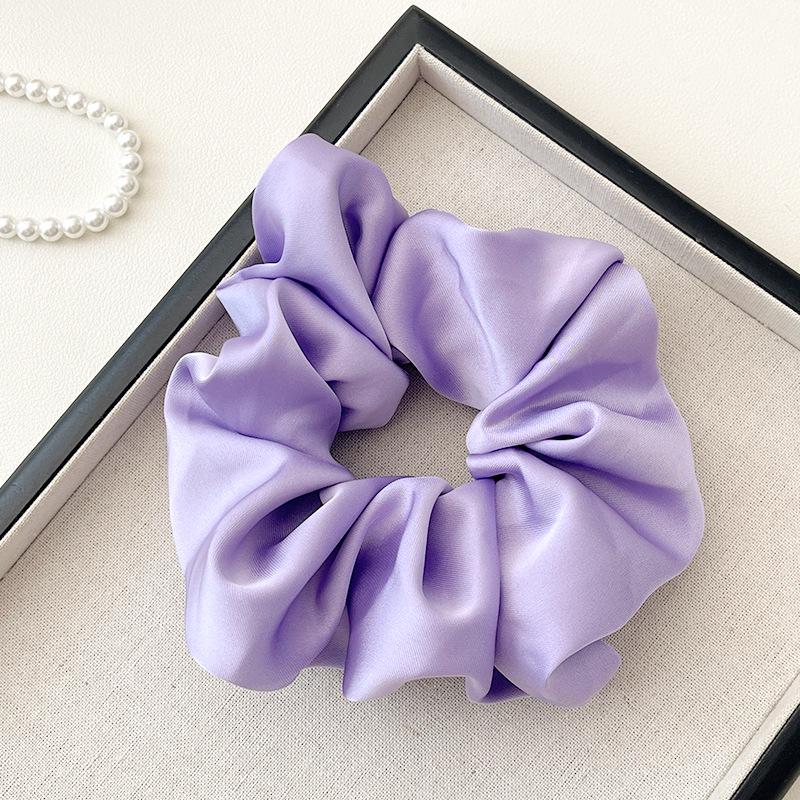 Korean Satin Scrunchie: French Retro Solid Color 15CM Classic Imitation Silk Hair Accessory