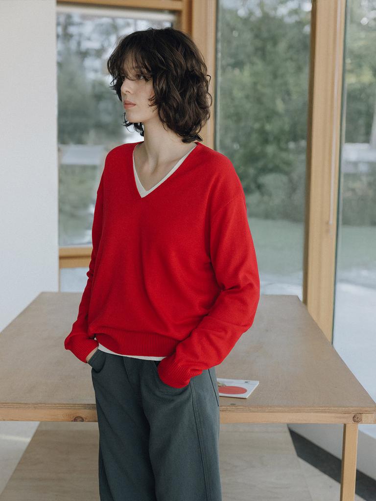 HUNCH Classical Soft V-Neck Knit (3Colors)