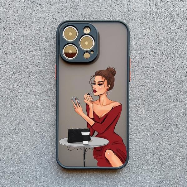 Beauty Makeup City Girl Pattern Case For iPhone 16 15 X XR XS 14 13 12Mini 11 Pro Max drawn girl Cover For iPhone 7 8 Plus SE2
