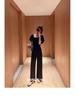 Elegant Petite Black Short Sleeve Slimming Jumpsuit with Square Neck and Wide Leg Pants - Summer 2026 Collection