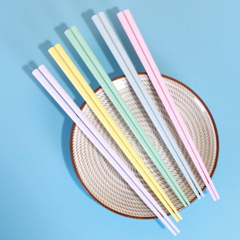 Dairuien Macaron Alloy Chopsticks - 10 Pairs Set