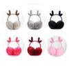 Solid Color Elk Horn Earmuffs Faux Rabbit Fur Winter Warm Earmuffs  Outdoor Cold Protection