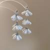 Elegant Flower Beaded Tassel Earrings Vintage Imitation Pearl Earrings Water Drop Earrings  Women
