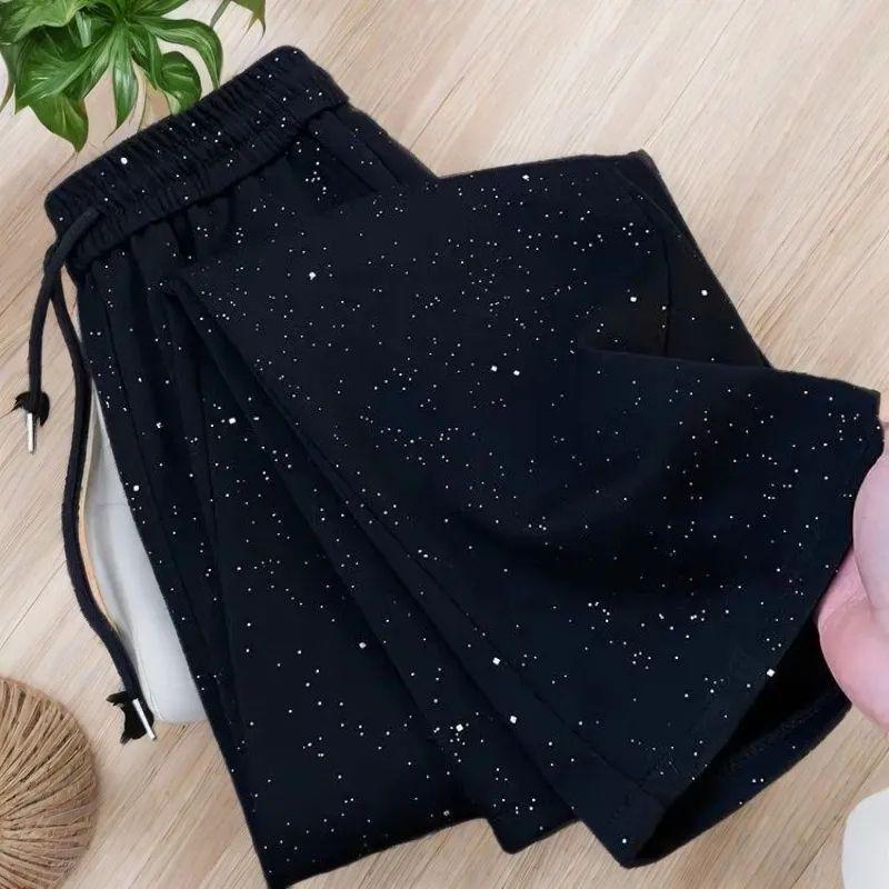 Women's Trendy Starry High-Waisted Wide-Leg Pants - Summer Floor-Length Casual