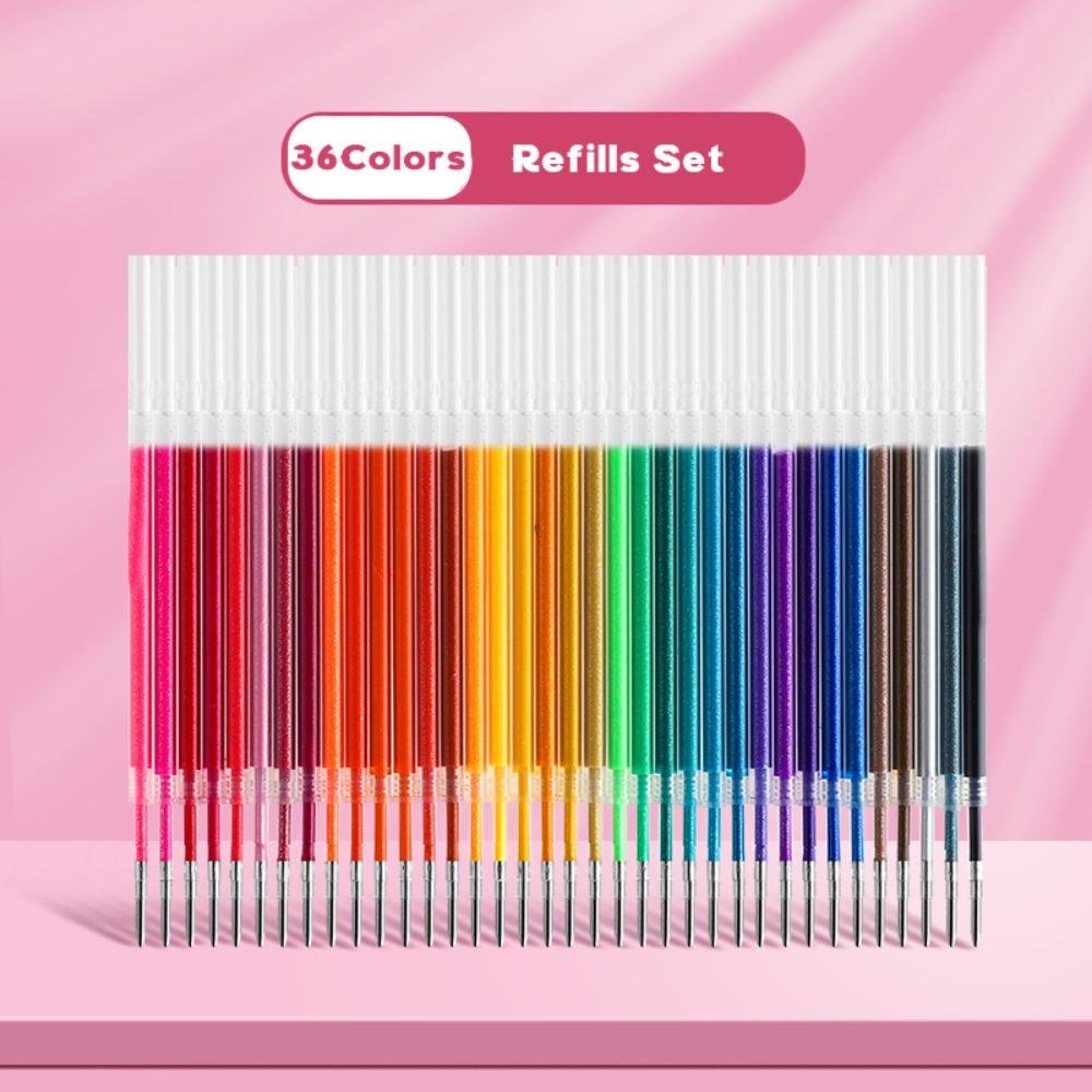 

8/12/24/36/48/60Colors Large Capacity Shiny Highlighter Pen Quicksand Fluorescent Pen Students 36 Colors Refills
