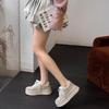 Thick soled women's 2025 summer new woven small mesh fashionable casual shoes