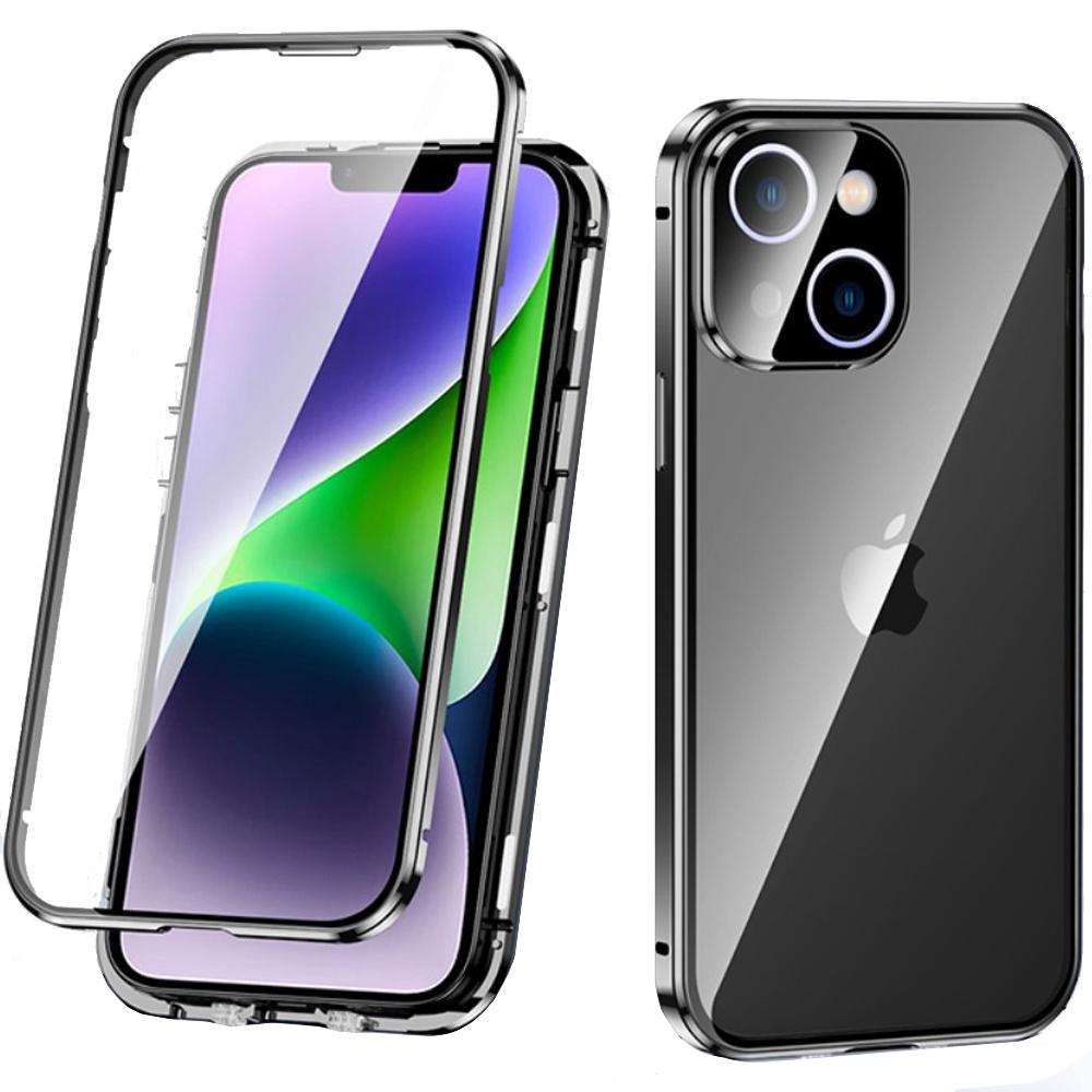 iPhone 14 Case, Magnetic Dual Glass, Black