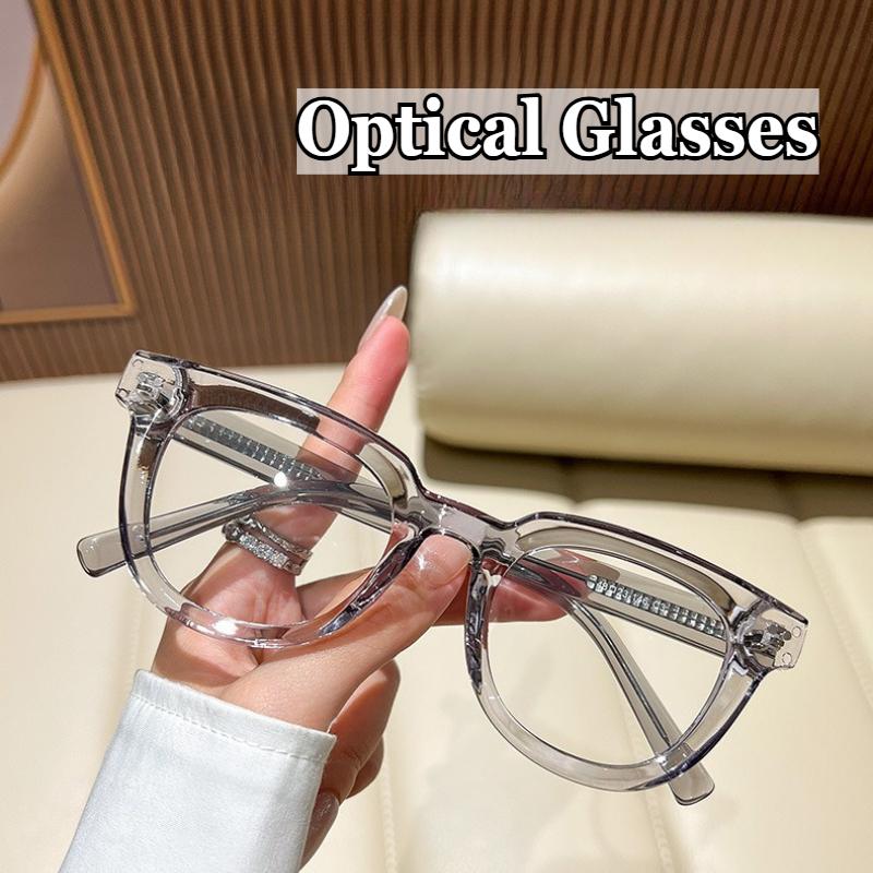 Unisex Retro Large Frame Thick Rim Optical Glasses HD Anti-Blu-ray Fashionable Lens Normal Glasses