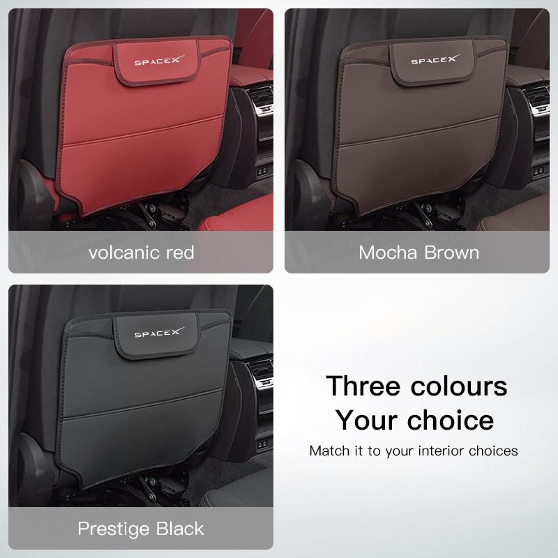 PU Leather Car Seat Backrest Child Anti-Kick Pad For Tesla Model 3 Highland 2023 Model S Model X Model Y Model Y-Eur Roadster