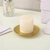 Round Iron Candle Holder Golden Festival Candlestick Holder Creative Pillar Metal Plate  Banquet