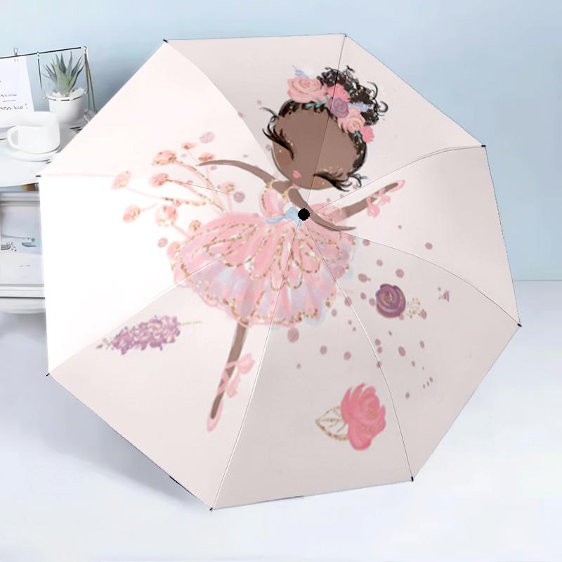 Ballerina With Swans And Flowers 8-Frame for Travel, camping, Casual Lightweight Portable Umbrella, Essential for every family Holidays Birthday Gift
