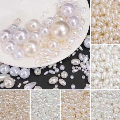 50-100Pcs ABS Pearl Water Droplet Shape Scattered Beads DIY Bracelets Necklaces Jewelry Making
