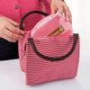 Womens Stripe Thermal Lunch Box Cooler Bag Insulated Picnic Handbag Food Bag